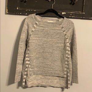 Hi low grey and black sweater